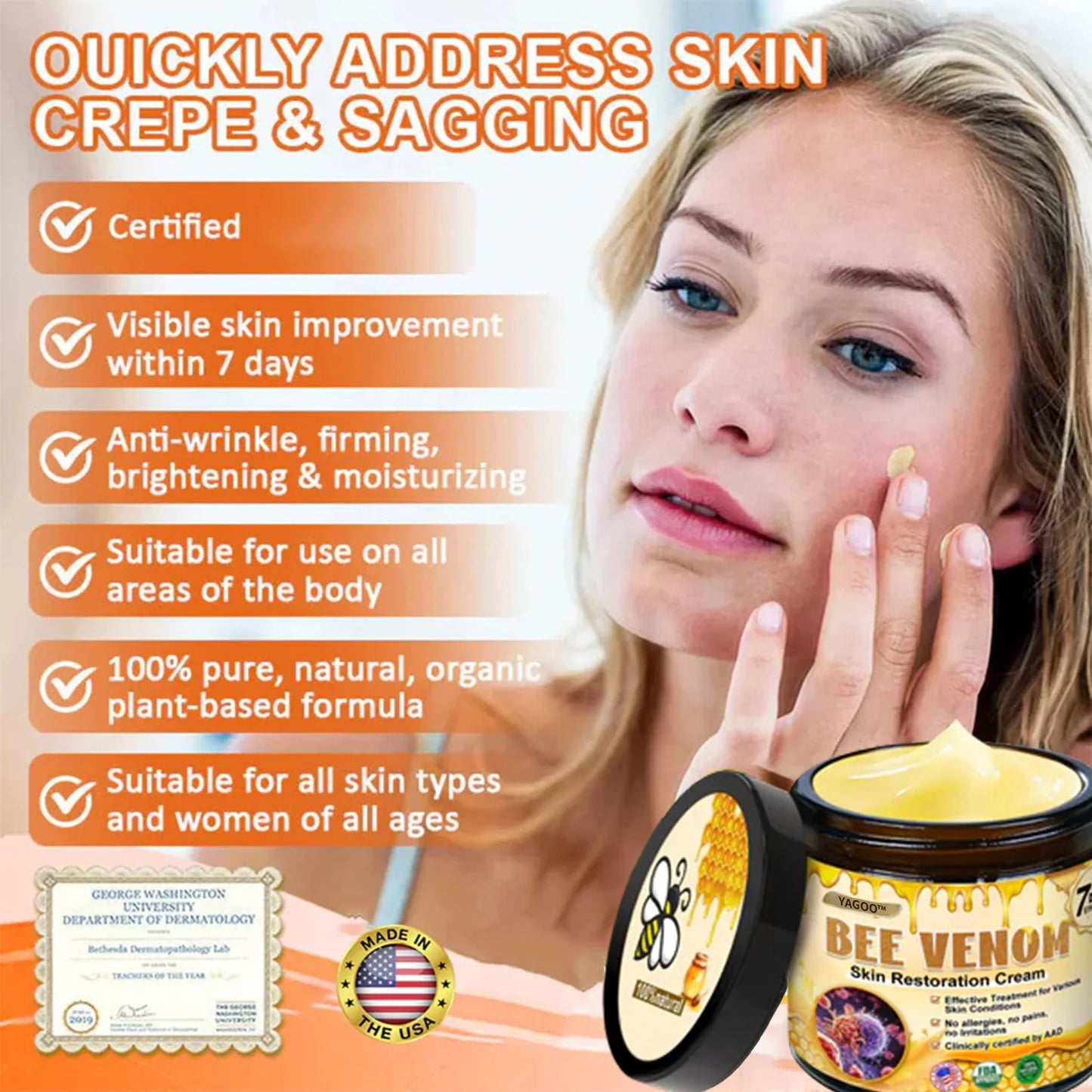 2026🏆✨LAST DAY SALE 80% OFF⏰✨YAGOO™  Bee Venom Skin Restoration Cream — 🔥Limited Time 80% OFF🔥