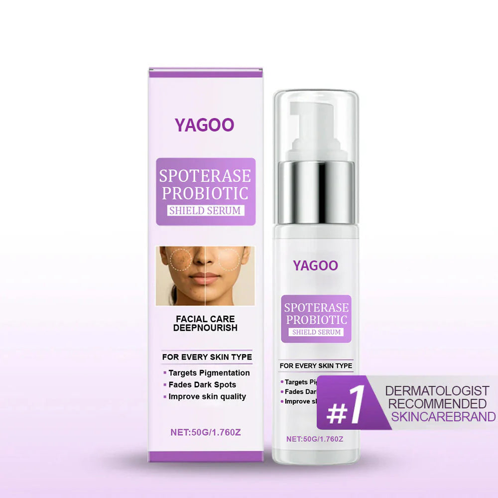 🌟YAGOO® 𝐒𝐩𝐨𝐭𝐄𝐫𝐚𝐬𝐞 𝐏𝐫𝐨𝐛𝐢𝐨𝐭𝐢𝐜 𝐒𝐡𝐢𝐞𝐥𝐝 𝐒𝐞𝐫𝐮𝐦 – Fades Dark Spots, Evens Skin Tone & Boosts Radiance✨💜