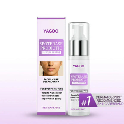 🌟YAGOO® 𝐒𝐩𝐨𝐭𝐄𝐫𝐚𝐬𝐞 𝐏𝐫𝐨𝐛𝐢𝐨𝐭𝐢𝐜 𝐒𝐡𝐢𝐞𝐥𝐝 𝐒𝐞𝐫𝐮𝐦 – Fades Dark Spots, Evens Skin Tone & Boosts Radiance✨💜