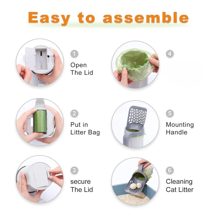 2026🎁LAST DAY 60％ OFF - Cat Litter Scooper with Easy-Clean Bucket