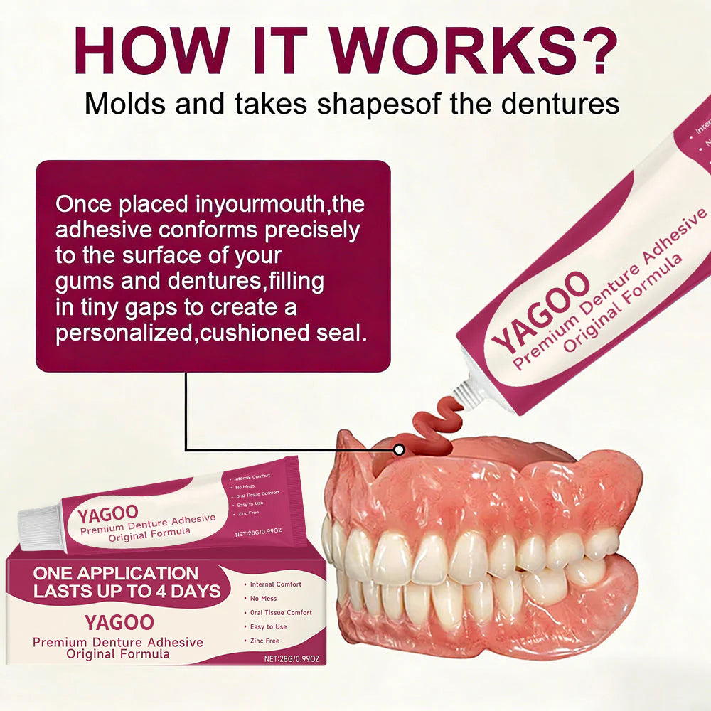 🎄💖Final 3 Hours:50%ОFF💥Yagoo™🦷 YAGOOFirmHold Denture Adhesive — Up to 10 Days of Slip-Free Hold🦷