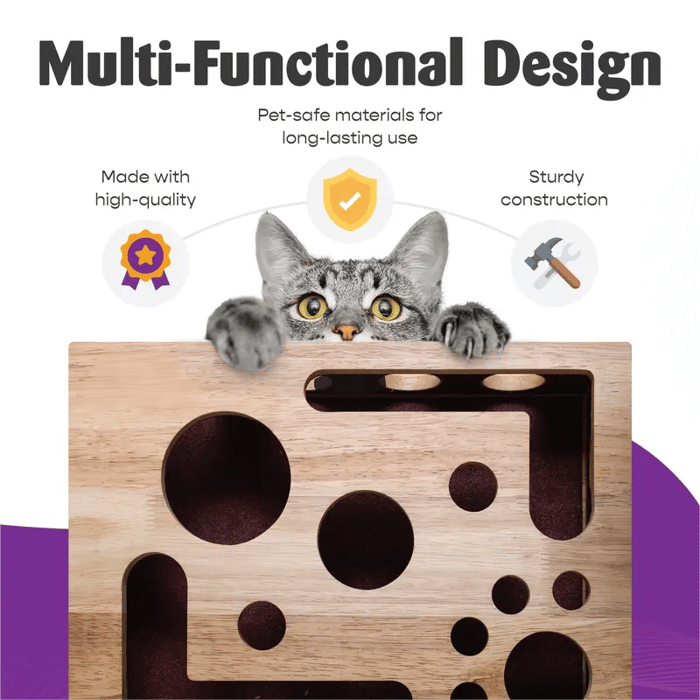 2026🎁😻✨Cat Scratch Puzzle Enrichment Box: Nail File Stress Free Alternative to Clippers and Grinders