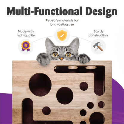 2026🎁😻✨Cat Scratch Puzzle Enrichment Box: Nail File Stress Free Alternative to Clippers and Grinders