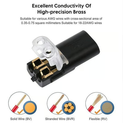 2026🏆Flash Sale⚡ 50K+ SOLD! 🔌 Double-Wire LED Strip Connectors 2 Pin ⚡ - Fast Connect & Locking Buckle for Easy Installation