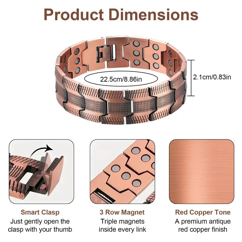 2026🏆✨LAST DAY SALE 70% OFF🔥Copper magnetic bracelet--Relieve fatigue and promote blood circulation